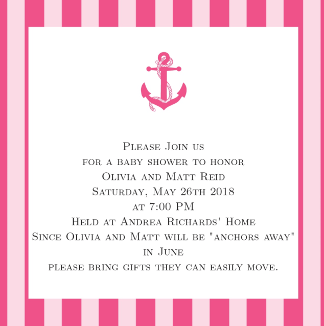 nautical baby shower invitation